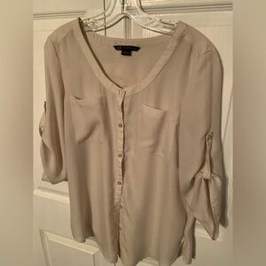 Armani exchange women's ivory blouse medium